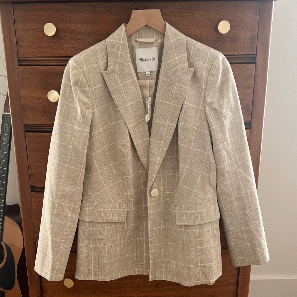 Madewell slim blazer plaid 4 - Picture 2 of 7